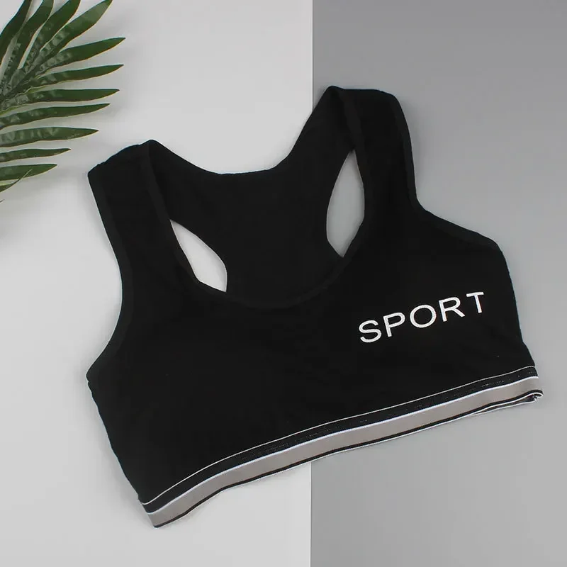 New Pink Bra Girl Development Period Removable Padded Bra Middle School Student Vest Sports Bra Women's Top