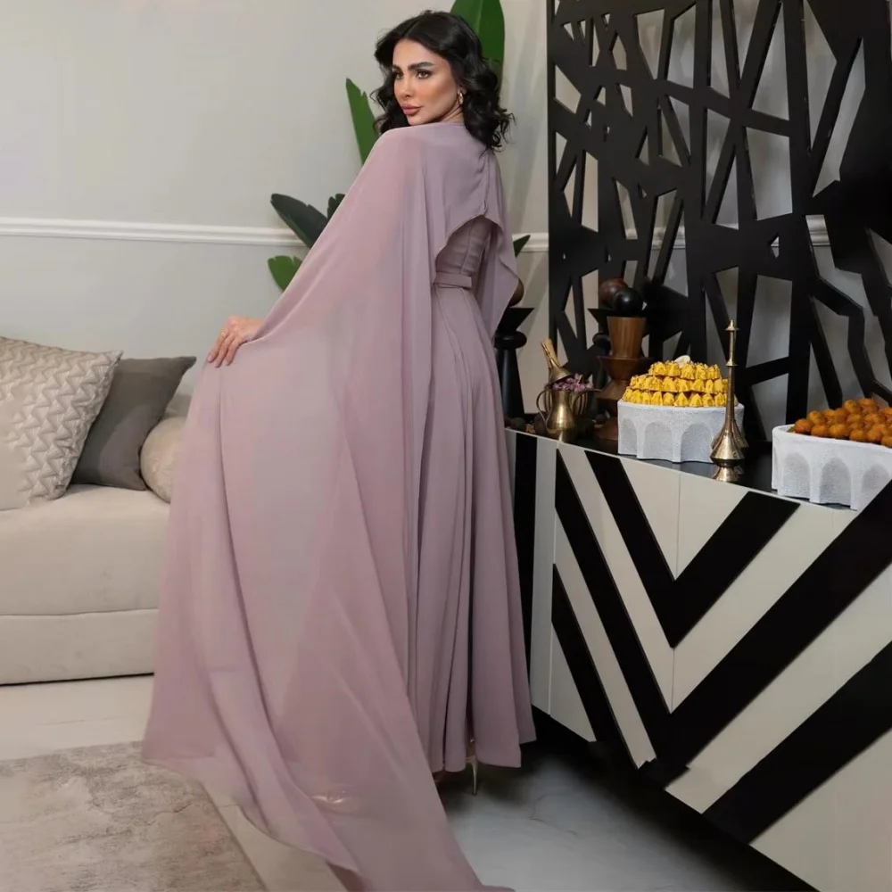 فستان سهرة أنيق مكشكش مزين بالدانتيل ساحر فستان رائع بدون أكمام للحفلات الراقصة برقبة دائرية مكشكش للحفلات الليلية