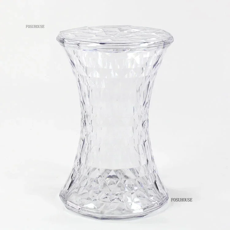 

new Modern Simple Transparent Color Chair Designer Acrylic Dining Stools for Kitchen Dining Room Furniture Bedroom Small Stools