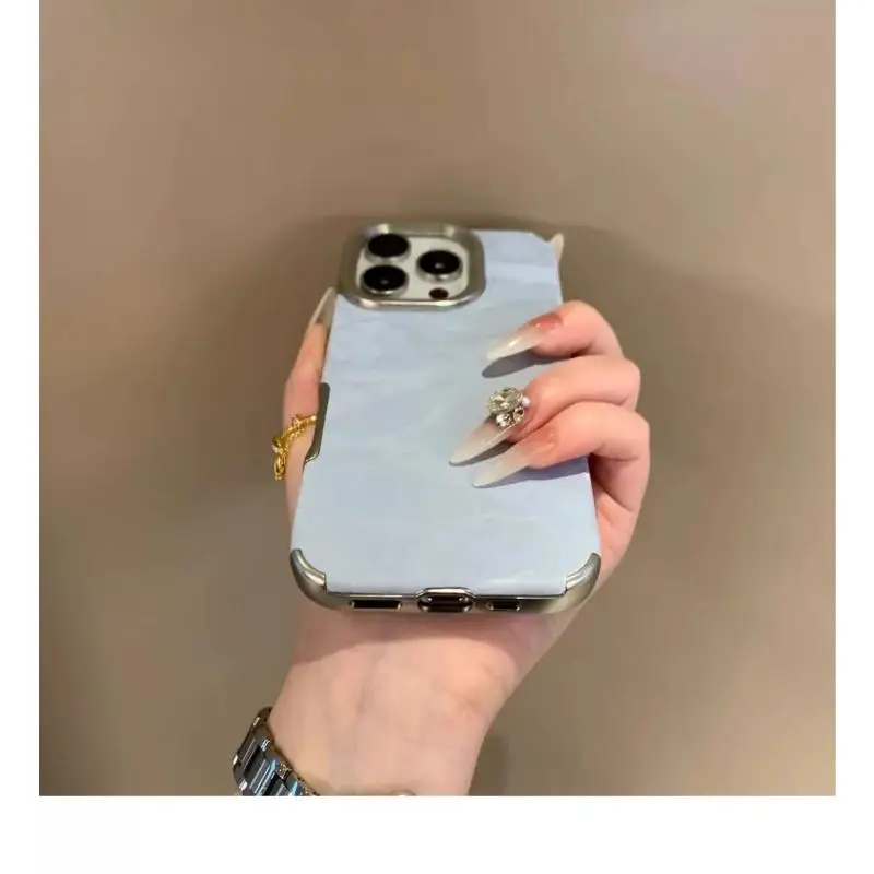 جبل الثلج الحبوب الملمس حافظة هاتف من البولي يوريثان آيفون 15 14 زائد 16 13 12 برو ماكس تصفيح أربعة ركن غطاء ممتص للصدمات مضاد للسقوط