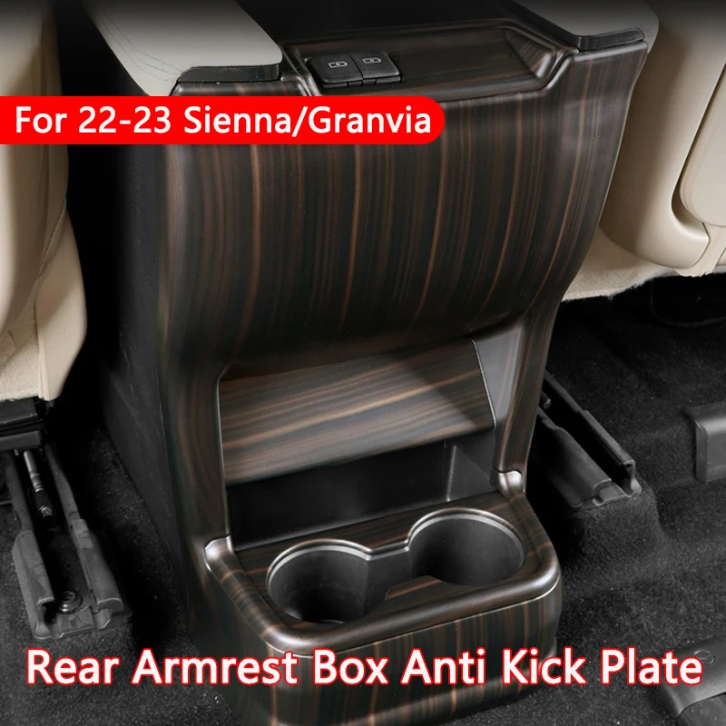 Car Rear Armrest Box Cover Frame ABS Water Cup Holder Decorative Panel Trim For Toyota Sienna Granvia 22 23 Interior Accessories