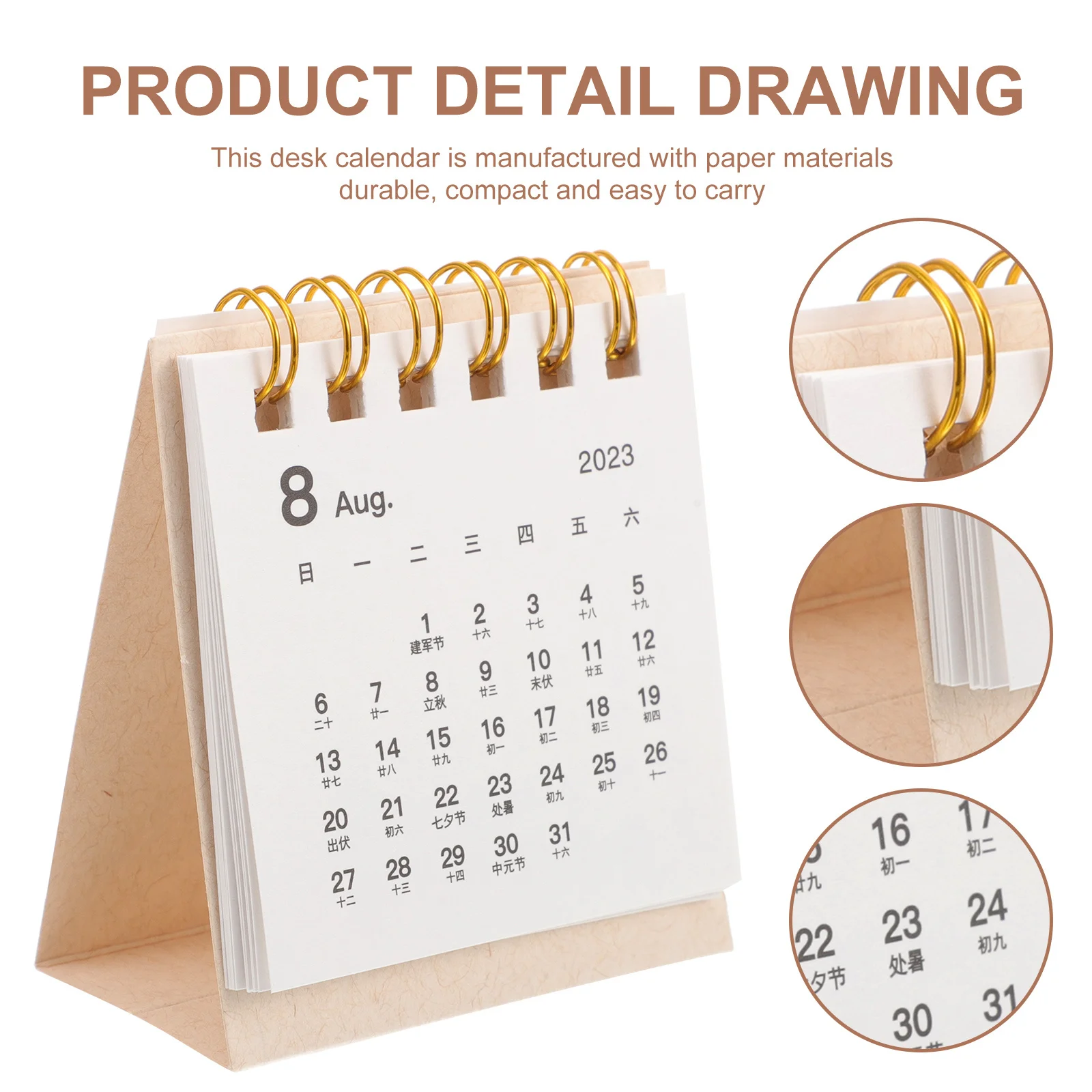 Lovely Mini Calendar Simple Style Clear Printing Rich Content Functional Schedule Tracker for Home Office Student Gift Idea
