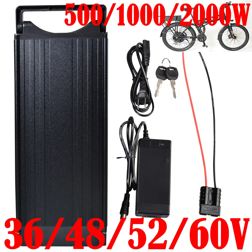 ebike battery 36V 48V 52V 60V 10AH 15AH 20AH 25AH 30AH Rear Rack Electric Bicycle Lithium Battery For 1000W 2000W Electric Bike