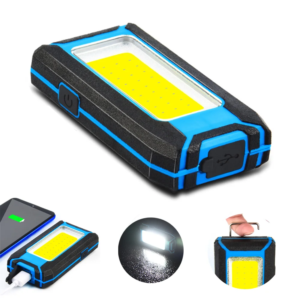 Imagem -02 - Cob Multi-function Led Luz de Trabalho Iluminação Forte Carregamento Tesouro Reparação de Carro Emergência Camping ao ar Livre 10000mah Capacidade