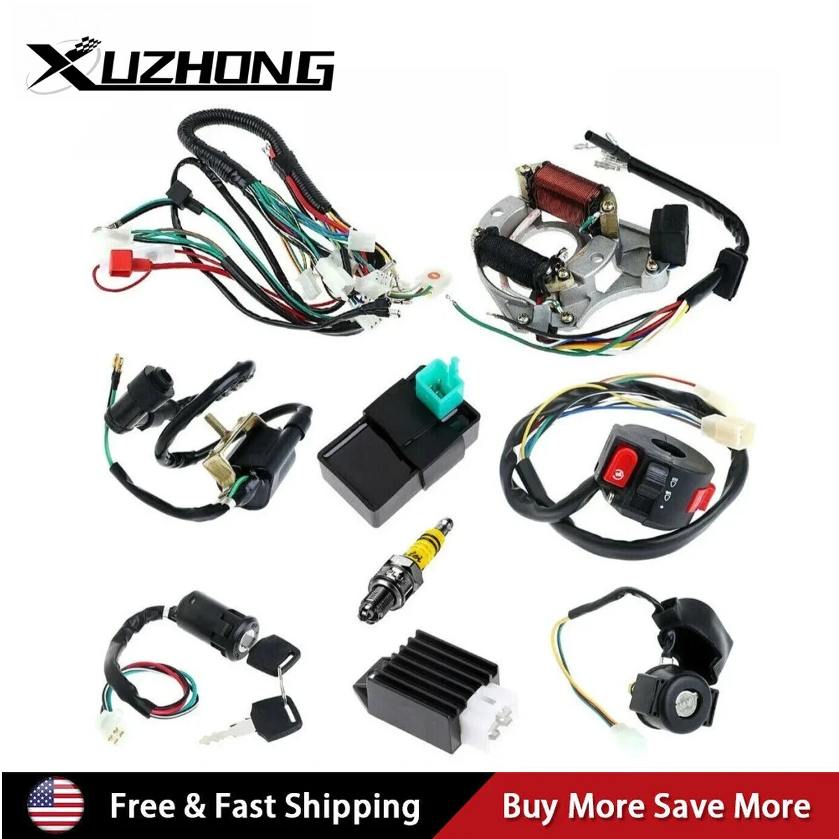 

Высококачественный жгут проводов, ткацкий статор CDI, комплект статора для ATV QUAD 50CC 70CC 90CC 110CC Honda Kawasaki Yamaha, черный