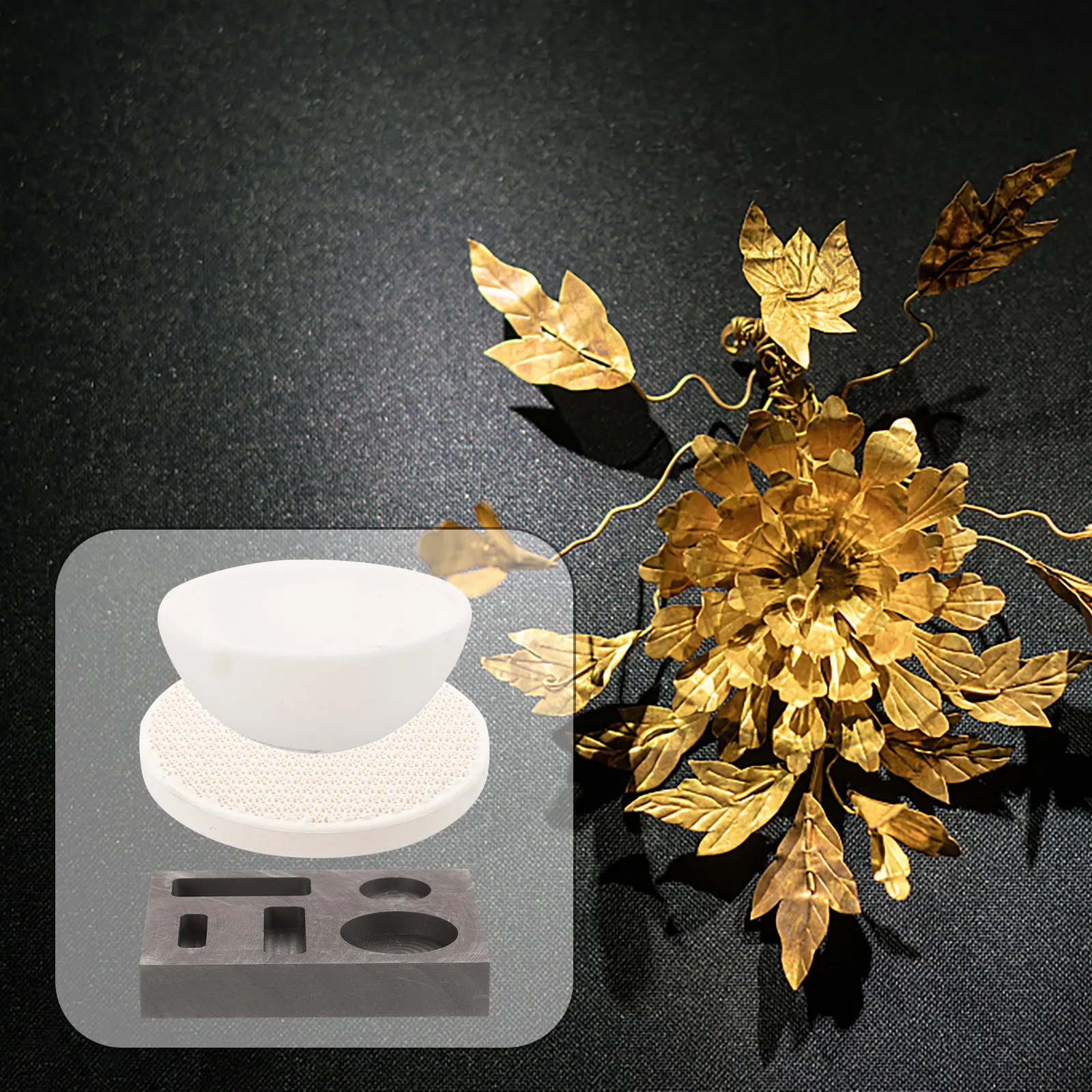 

1Set Professional Metal Melting Kit for Jewelry Crafters Includes Crucible Mold Ladle Tongs Ideal for Gold Silver Copper Alloy