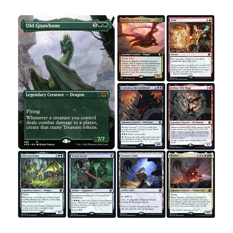 

Trading Card Game Magic The Gatherings Storms Diy Old Gnawbone Tiamat Vorpal Sword Treasure Vault Collection Card Toys Gift