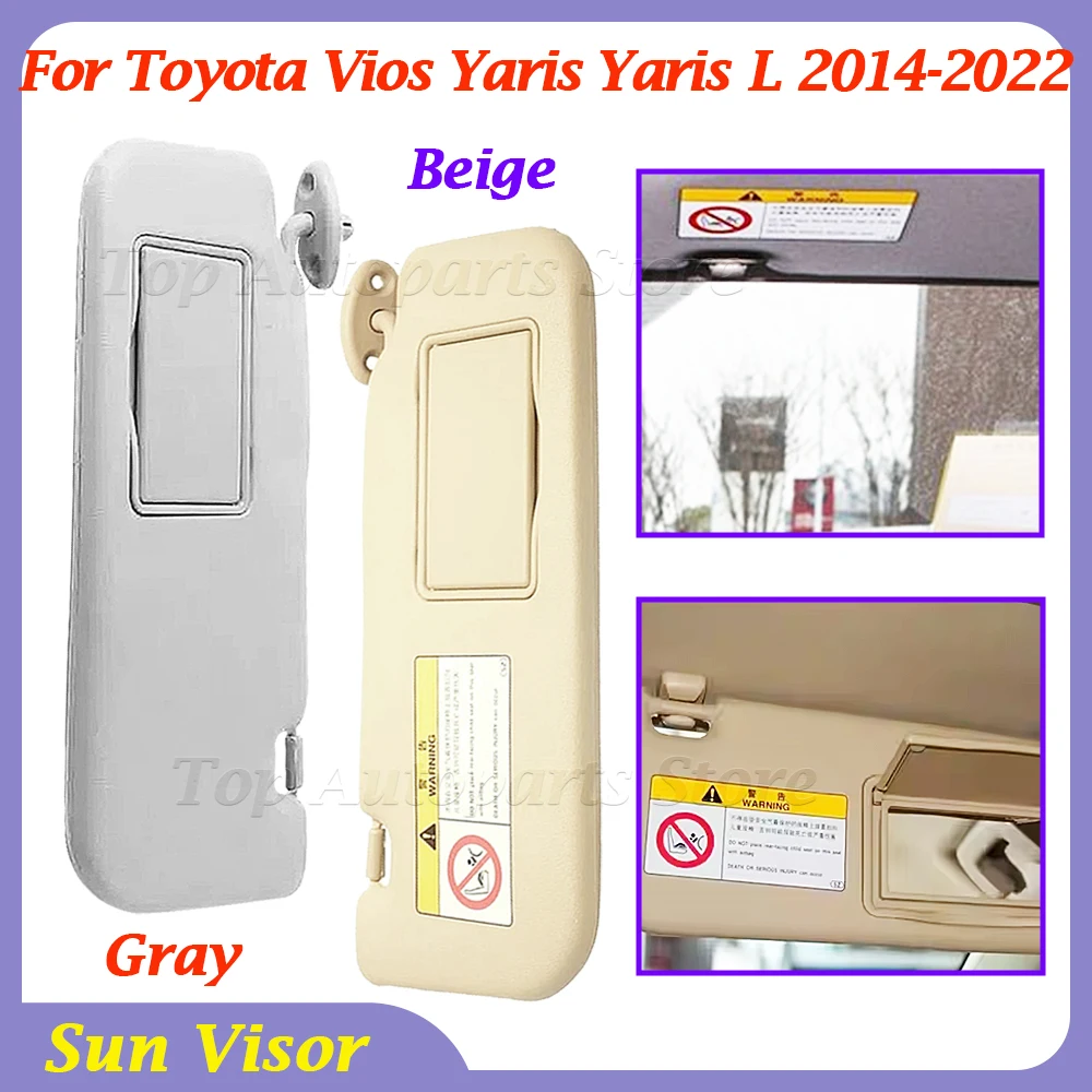 Sun Visor For Toyota Vios Yaris Yaris L 2014 2015 2016 2017 2018 2019 2020 2021 2022 Grey Or Beige Left Or Right