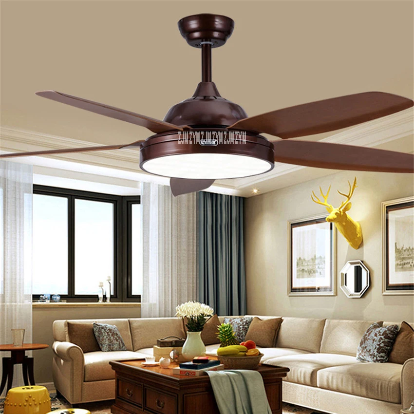 Ventilador LED de 52 pulgadas con luces, ventilador de techo minimalista para comedor, sala de estar, con Control remoto, 52SW-5005