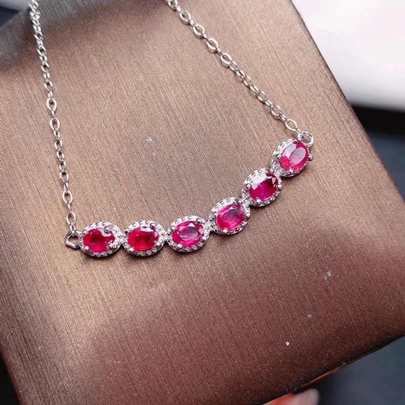 

Natural ruby pendant necklace for women silver 925 jewelry luxury gem stones 18k gold plated free shiping items