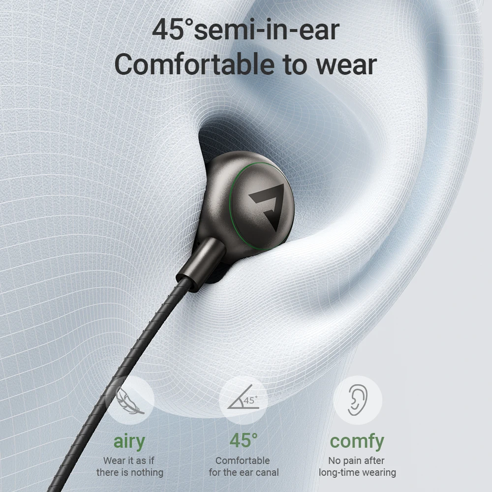 ACEFAST 3.5mm Wired Headphones Music Sports Stereo Earbuds in Ear 120CM Length Music Sports Earphones with Mic Phone Accessories