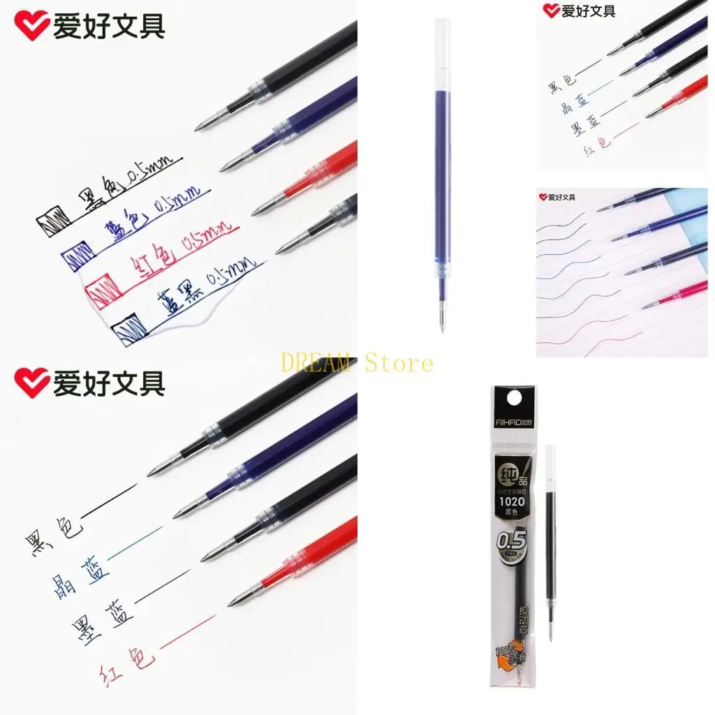 Ricarica penna roller Penne gel Inchiostri liquidi Sfera rotolante Punta da 0,5 mm Ricarica penna per scrittura per ufficio con punta da 0,5 mm migliore vendita