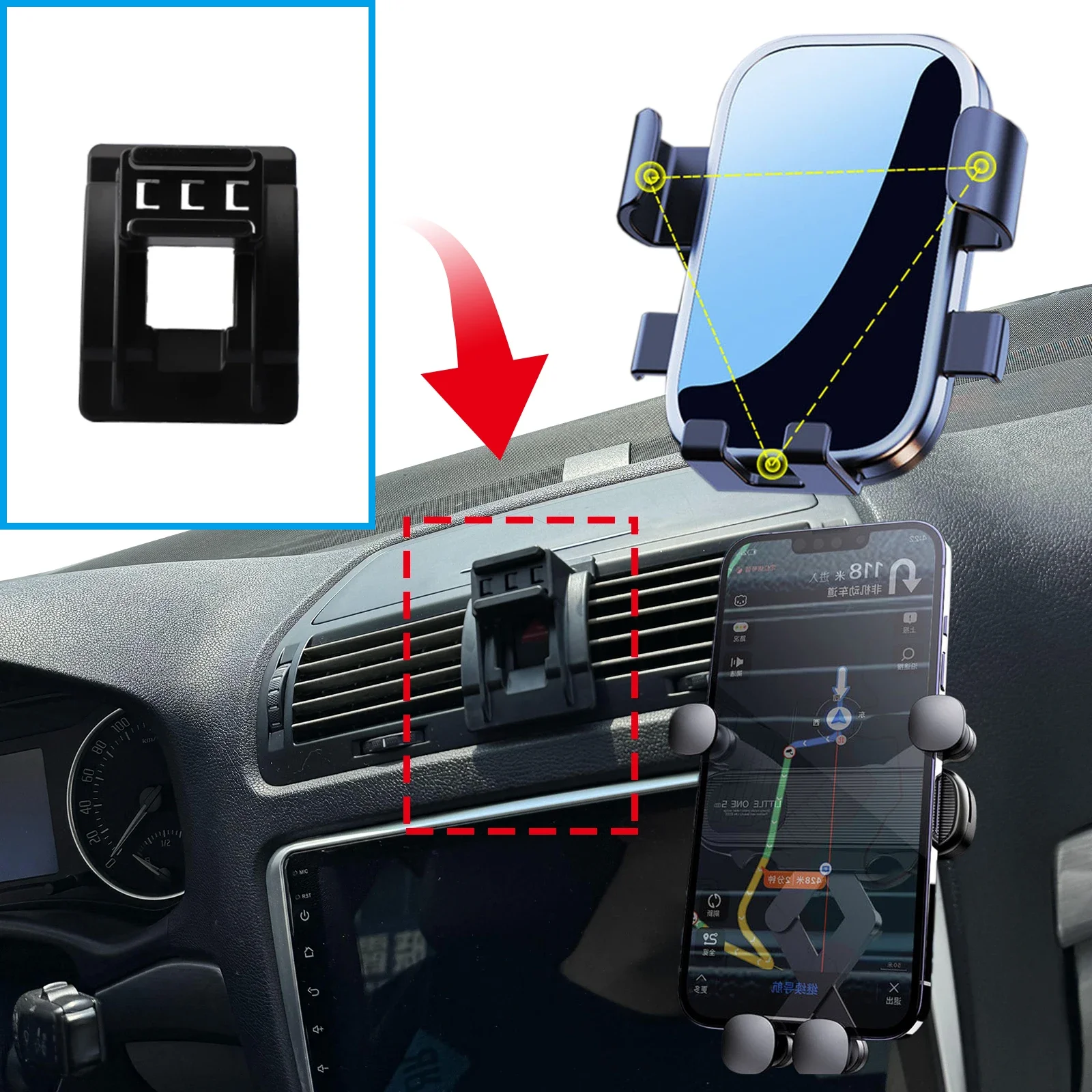 ​​fit for Skoda Octavia A5 2007~2014 Navigation Phone Holder Mount  Customized Car accessoires - view 3