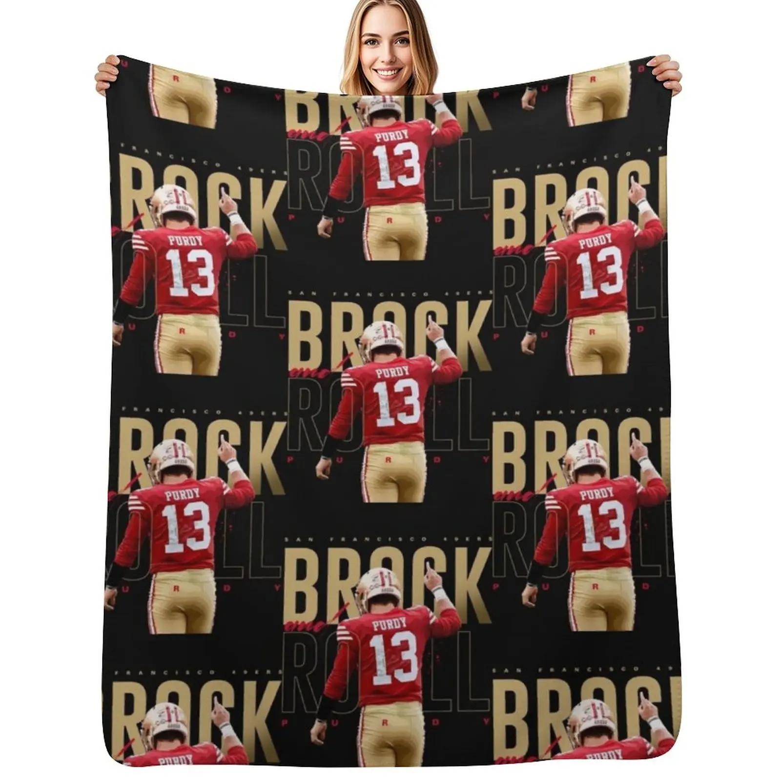 

Brock Purdy 13 Throw Blanket Easy Care Comfortable Blanket for Couch