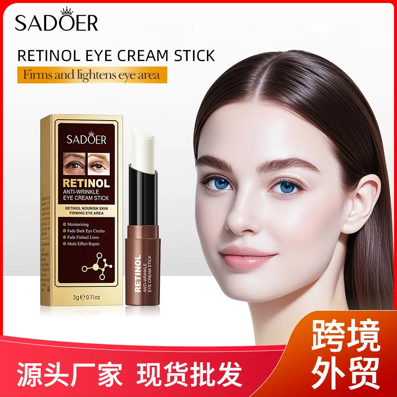 Retinol Anti-Wrinkle Eye Cream Stick, Moisturizing Firming Eye Balm, Fade Dark Circles & Crow's Feet, Portable Under Eye Skincar