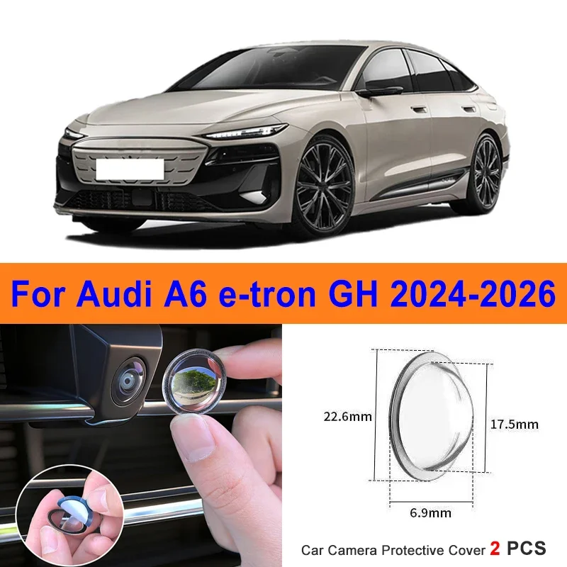 

360 Reverse Image Car Camera Cover Anti-Scratch PC Lens Protector Stickers For Audi A6 e-tron GH 2024-2026 2Pcs