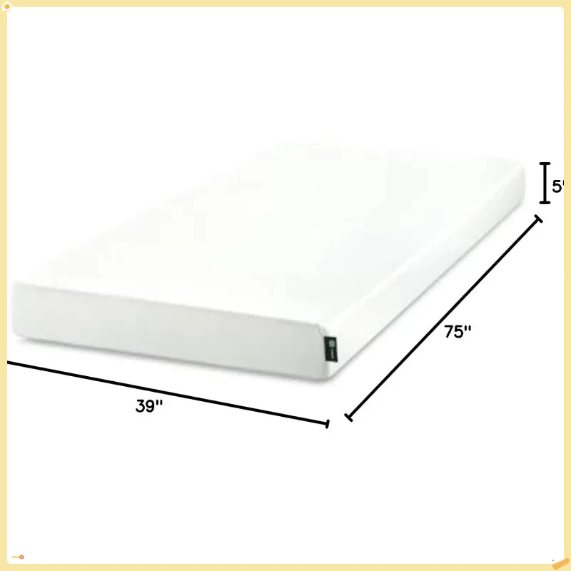 5 Inch Twin Green Tea Memory Foam Mattress, Fiberglass-Free Medium Firm Zoned Support for Back Pain, Guest Bed