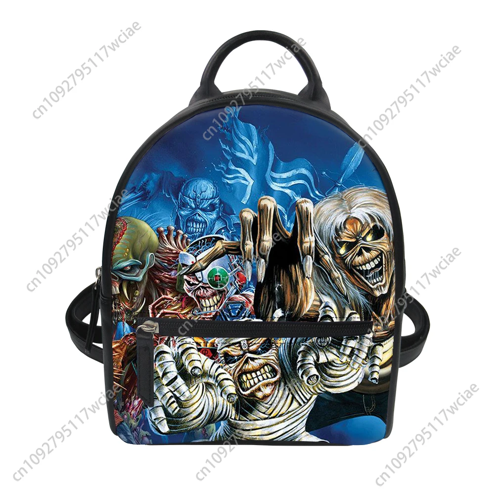 

Heavy Metal Custom Backpack Purse Women rock band Carter Schoolbags Double Shoulder Bag Mini Daypack Leather Travel Bag