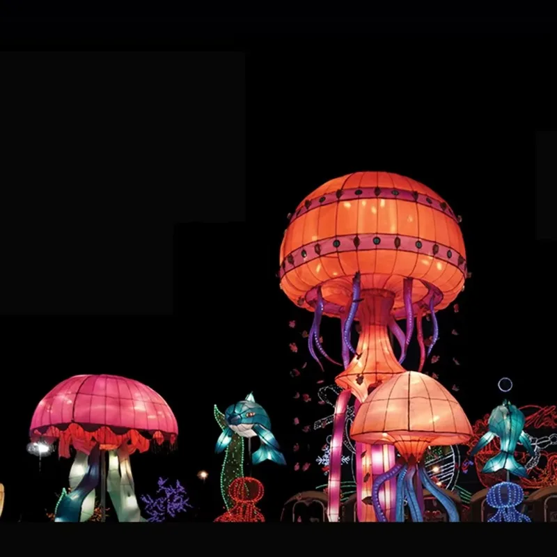 Custom Spring Festival Silk Animal Lanterns Colorful Electric Lanterns Butterfly Diwali Christmas Ramadan Graduation