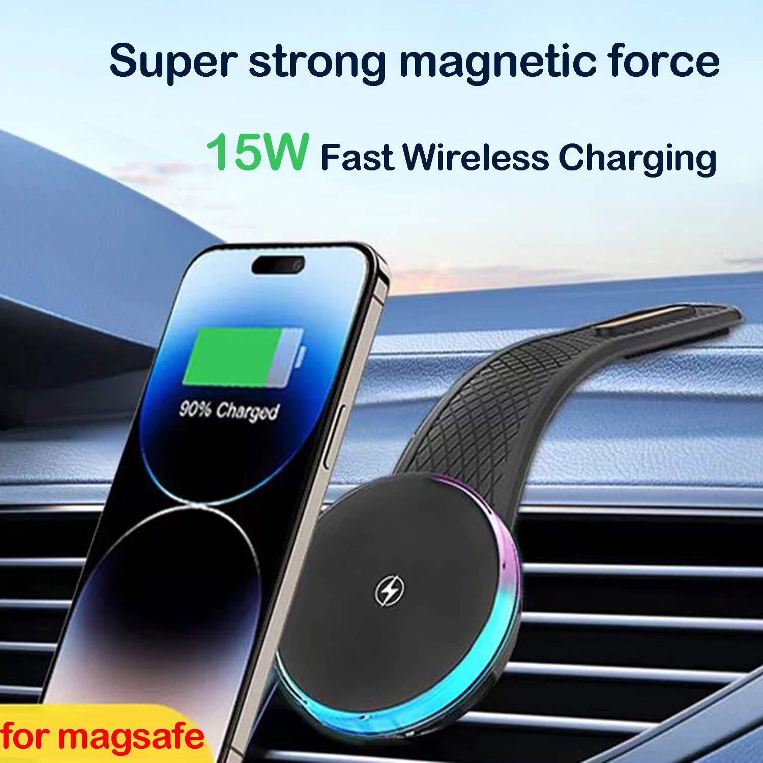 Magnetic Wireless Chargers Car Air Vent Stand Phone Holder Mini Fast Charging Station For MagSafe iPhone 16 14 13 12 Pro Max