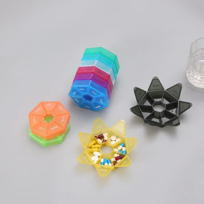 Nuova scatola per pillole da 7 giorni, porta tablet settimanale, mini piccola scatola per pillole da viaggio portatile, portapillole, contenitore per organizer