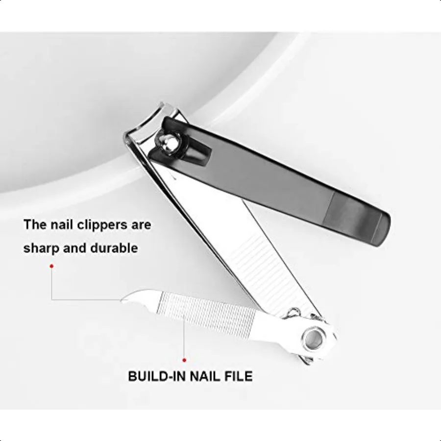 Large Nail Clippers Set2 Pcs Premium Stainl Steel Fingernail Toenail Clippers Curved Blade with Sharp and Sturdy Blade