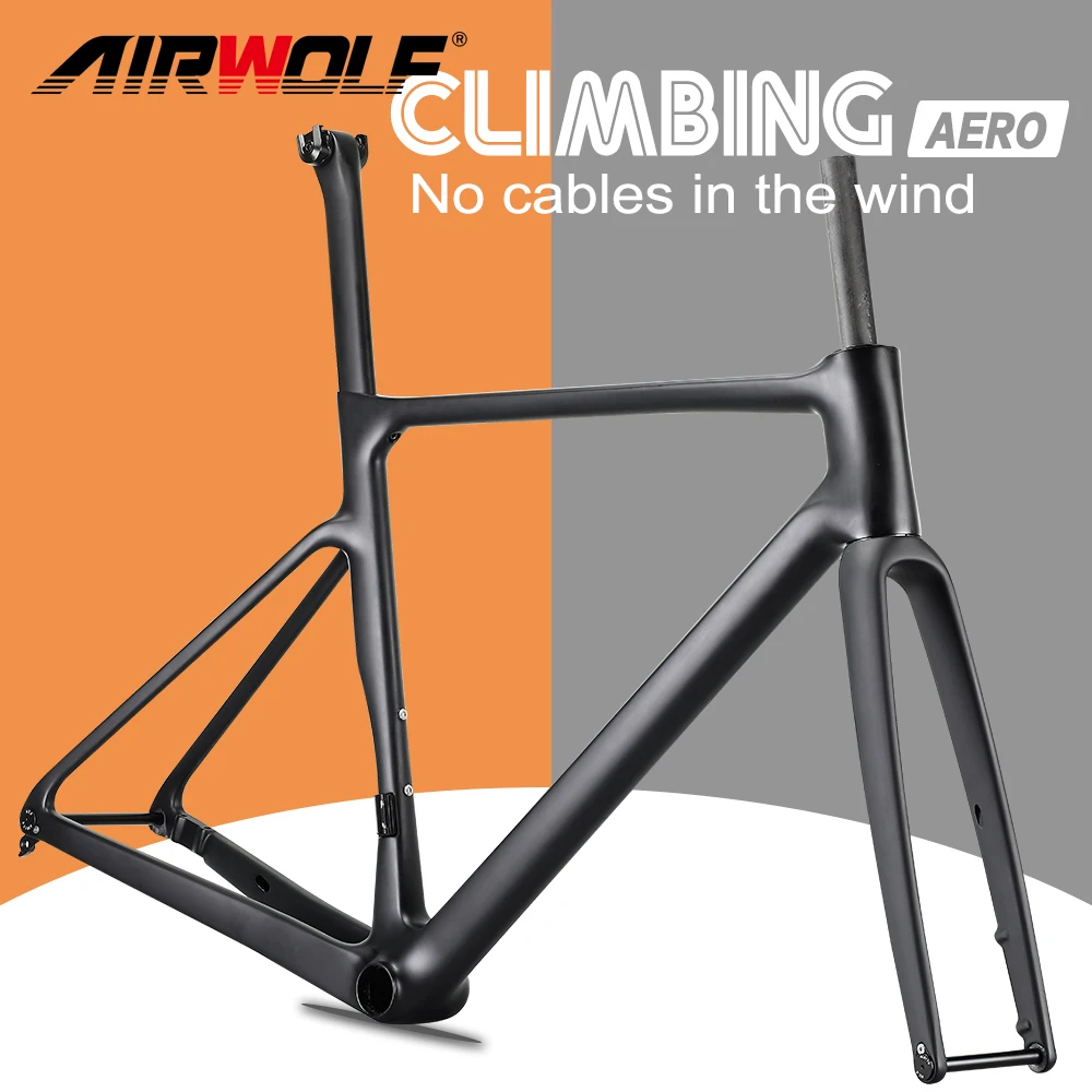 Airwolf Super Light T1100 Multicolor Carbon Road Bike Frame Max 700*38C Tires Climbling Road Bike Frame Carbon Bicycle Frame