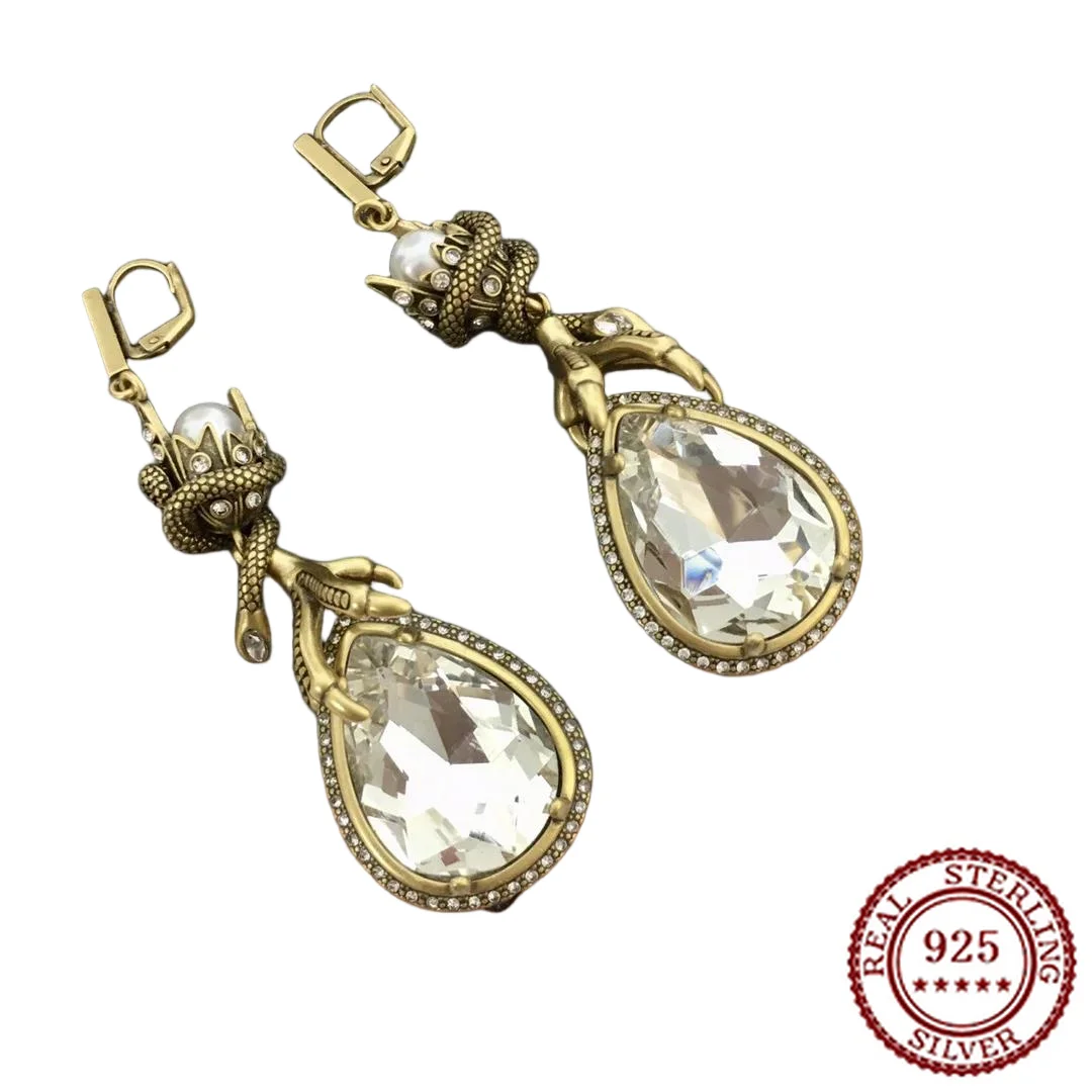 

2025 New Fashion Classic Genius Design Eagle Claw Snakehead Earrings Women's Personalized Retro Earrings