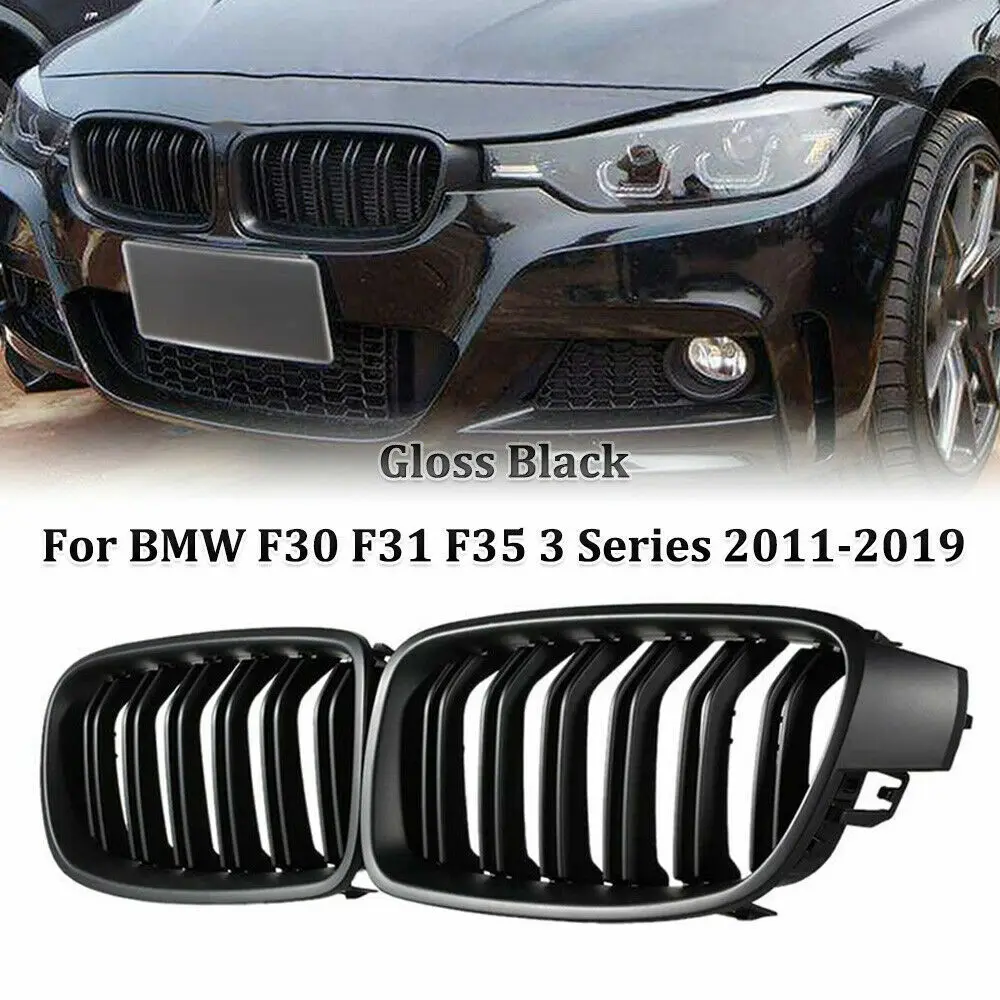 

Front Grill Grilles Kidney Grill Replacement for BMW 3 series F30 F31 F35 2011-2019 Double Slat M4 Sport Style Bright Black