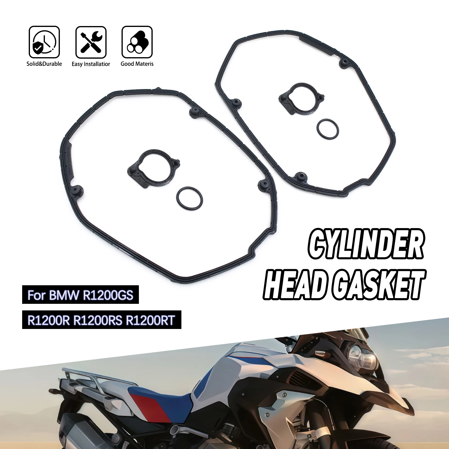 

2 PCS Cylinder Head Valve Cover Gasket Kit For BMW K50 R1200RT K51 K52 K53 K54 R120GS R1200 Adventure R1200R ABS HP2 11128542057