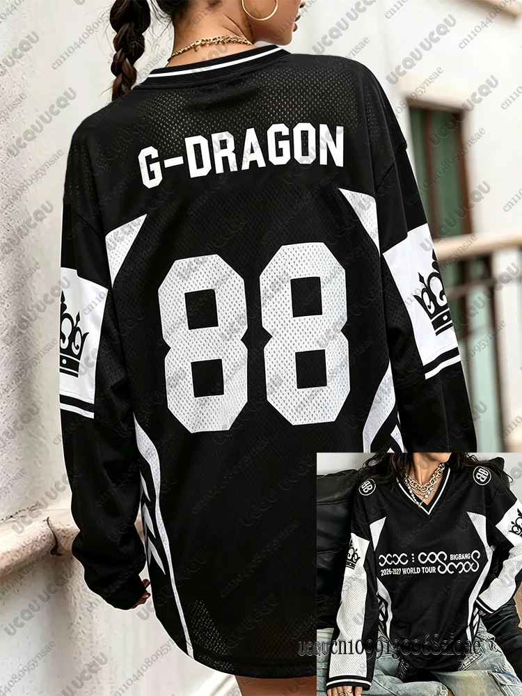 Kpop Big Bang 20th Anniversary World Concert Tour Jerseys For Women Crop Top/Long Sleeve Tshirts Fans' Peripheral Gifts Y2K Tops