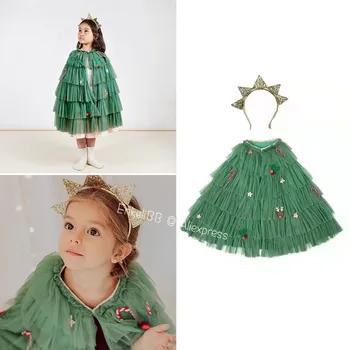 EnkeliBB ילדים בנות החג שמח קייפ + סרט אבזרי צילום ילדי יפה למעלה איכות גלימת ילדים כל אביזרים