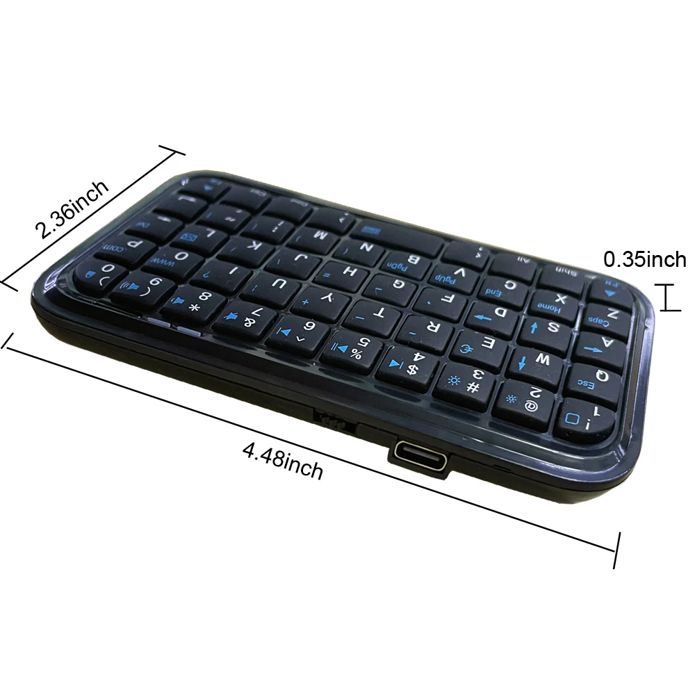 Portable Mini Rechargeable Bluetooth 3.0 Keyboard Slim Type-C Charging Wireless Pocket Keypad 49 Keys for Tablets Smartphones