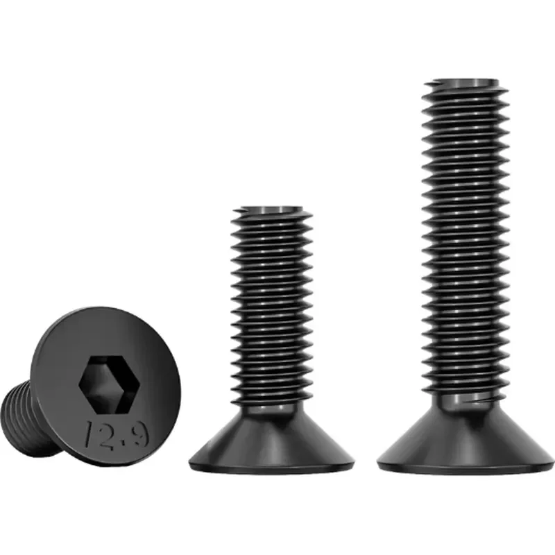 Grade 10.9 Black Oxide Hex Socket Countersunk Head Screws (Flat Head/Flat Cup Bolts) M2 M20