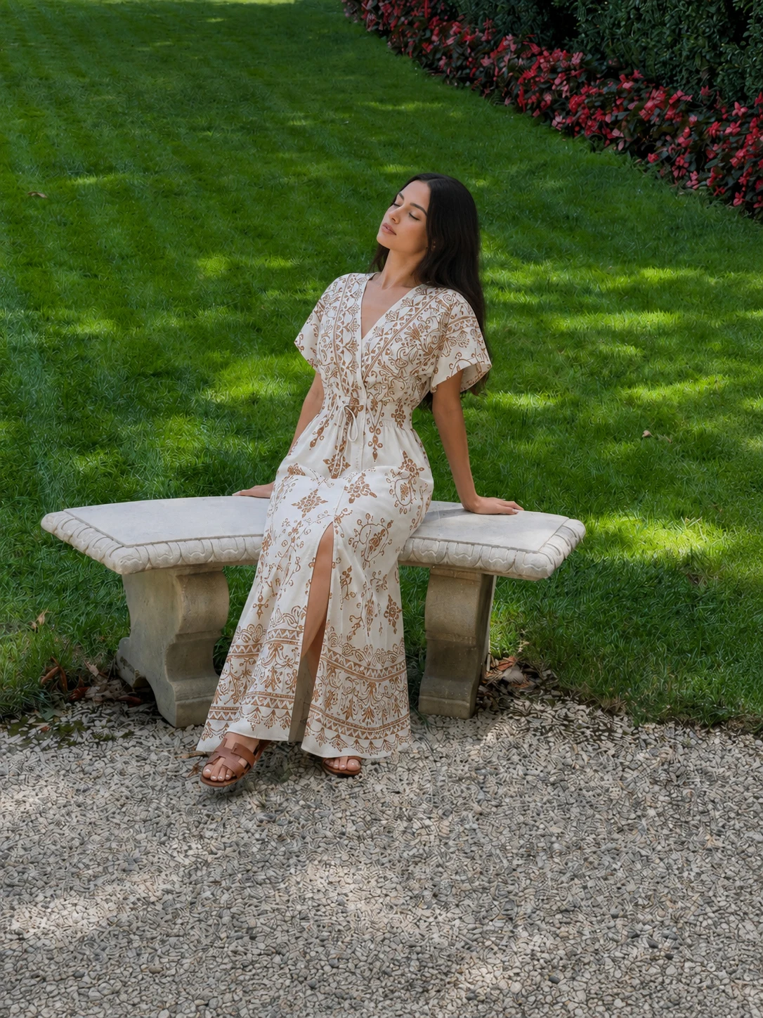 Women Summer Maxi Dress V Neck Wrap Long Split Boho Short Sleeve Printed Elegant Beach Party Vacation Sun Dress 2026 New Arrival