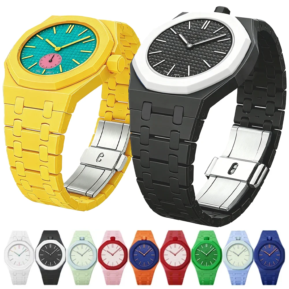 2 in1 Bioceramic Case+Strap For Swatch x AP Royal Pop Pocket Watch Changer to Durable Replacement Upgrade Kit Band For Royal Pop