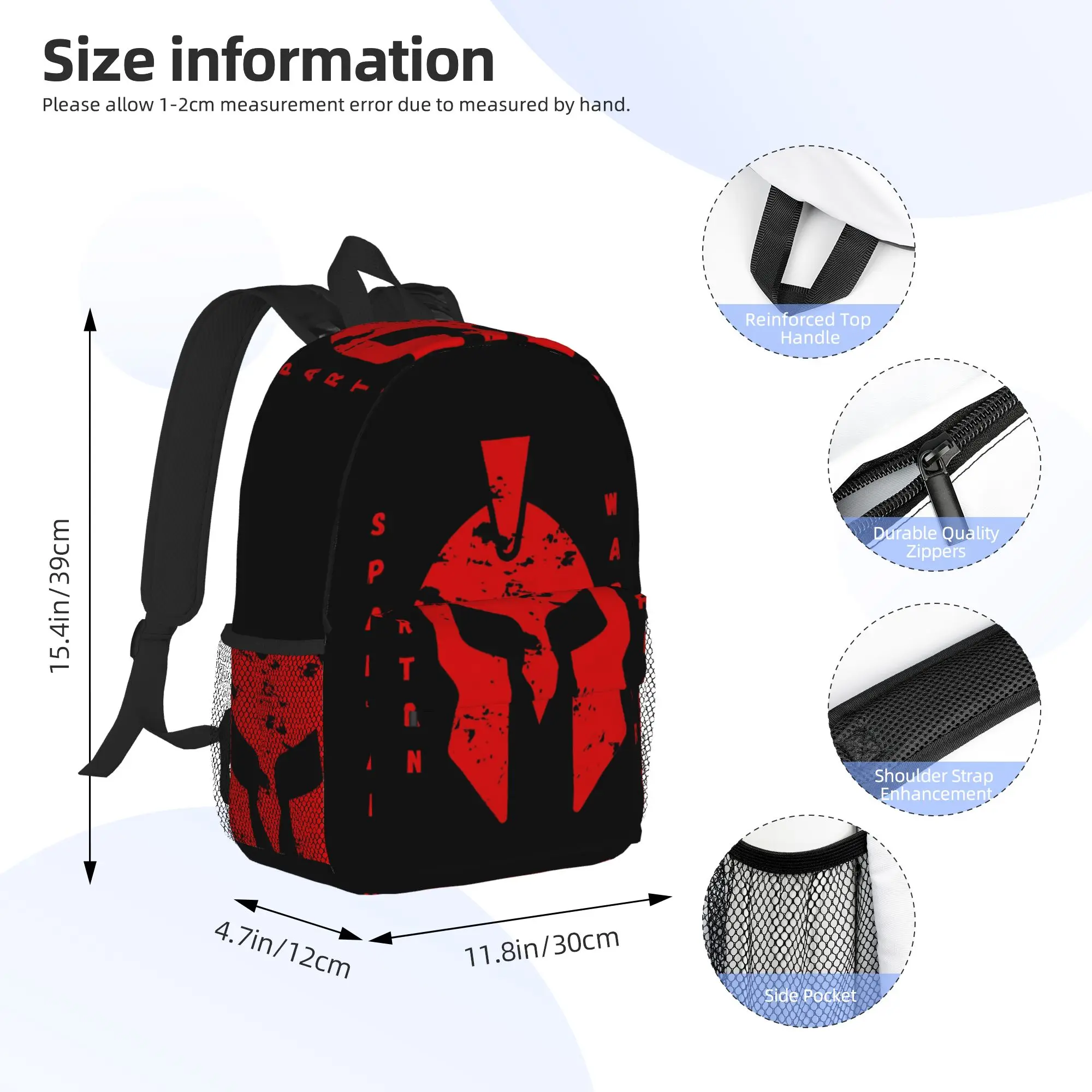 Spartan Sparta Warrior Helmet Logo Backpack Hot Sale Daypack  Boys Girls BookBag Shoulder Bags for Men Women School Bag