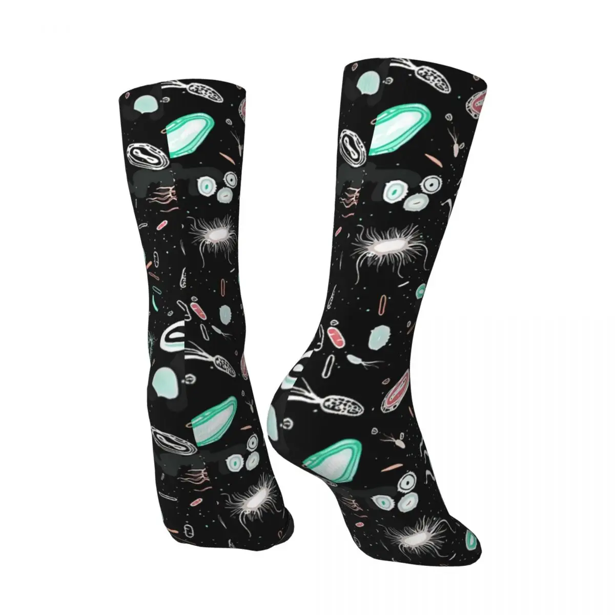 Calzini da uomo divertenti microbiologia Retro Harajuku Street Style Casual Pattern Crew Crazy Sock Gift stampato