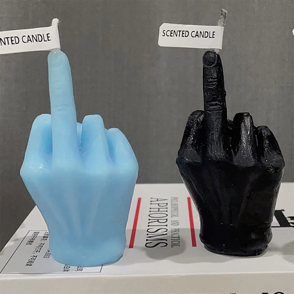 Middle Finger Scented Candle Funny Fragrance Candle Soy Wax Long Lasting Candle Aromatherapy Hand Gesture Candles for Home