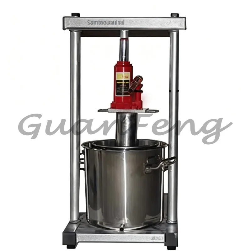 Small Stainless Steel Manual Hydraulic Fruit Press 36L Squeezer for Honey Grape Blueberry Mulberry Apple Juice Cider Pressing