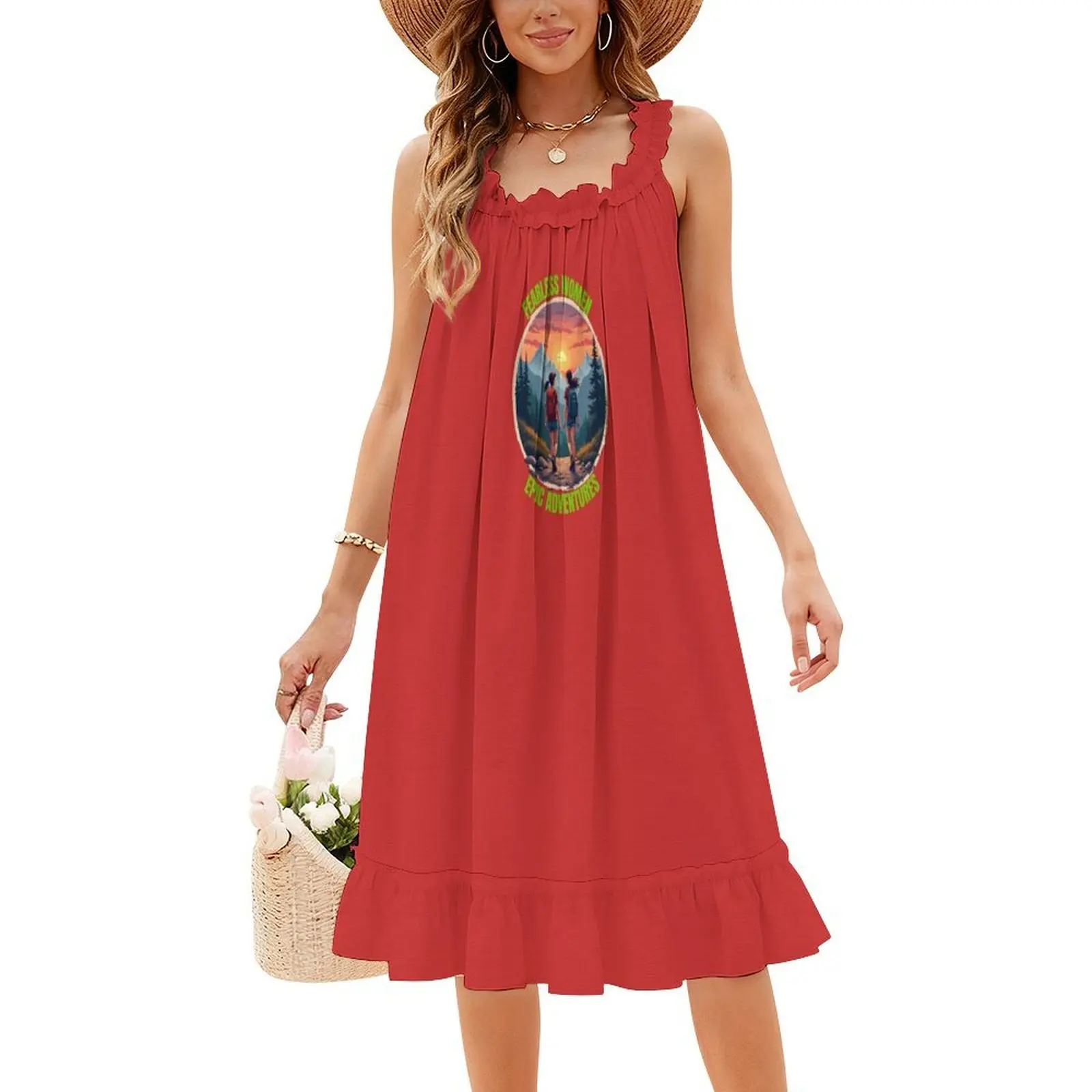 大胆不敵な女性の壮大な冒険 - ハイキング女性用韓国風ドレス 女性用エレガントカジュアルドレス パーティーや日常着のハイキング用