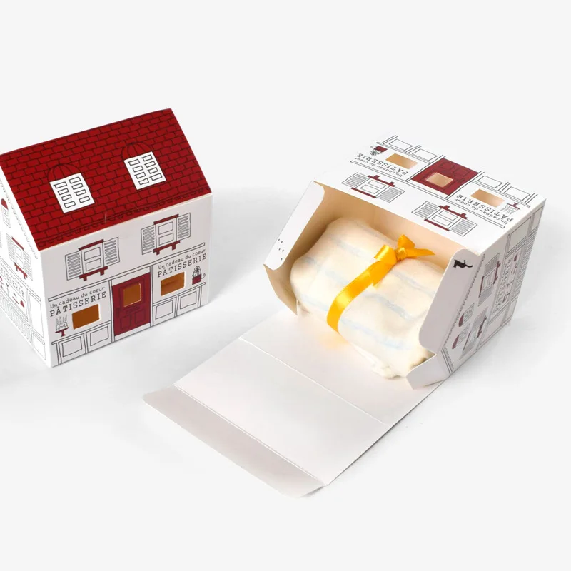 10/30/50pcs Paper Gift Box Hand-painted House Shaped Packaging Boxes DIY Candy Package for Wedding Birthday Supplies Party Decor