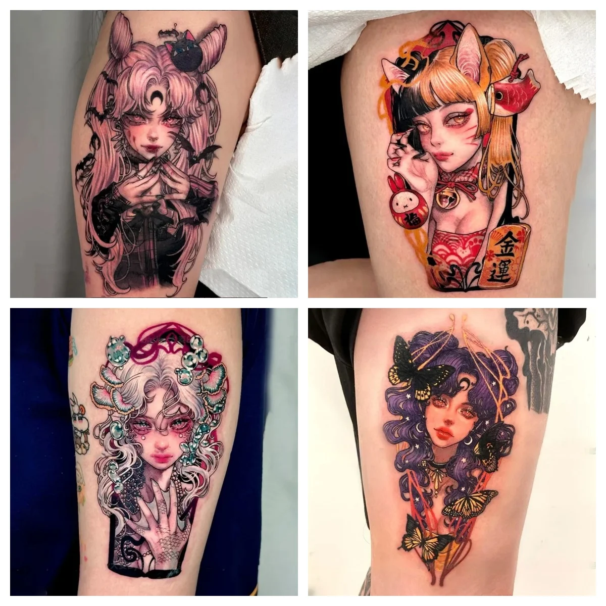 

Nordic Beauty Temporary Tattoos Anime Durable Cartoon Painted Girl Waterproof Fake Tattoo Realistic Body Art Tatoo Body Stickers