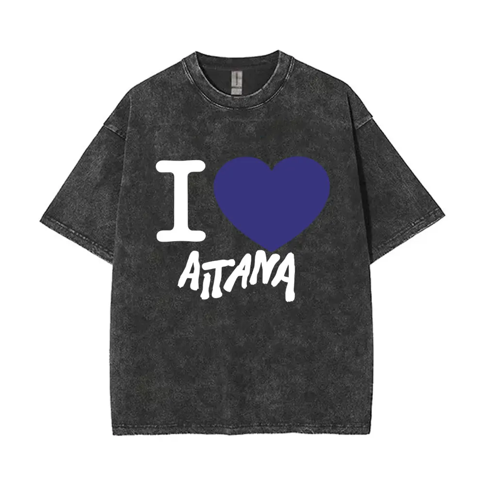

I Love Aitana CUARTO AZUL Washed Vintage T-shirt Men Women Fashion Pop Music T Shrit Unisex Casual Oversized Short Sleeve Tshirt