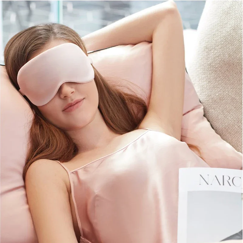 Sleeping Eye Mask Block Out Light Sleep Mask Eyes Soft Sleeping Aid for Travel Imitation Silk Eyeshade Night Breathable Eyepatch