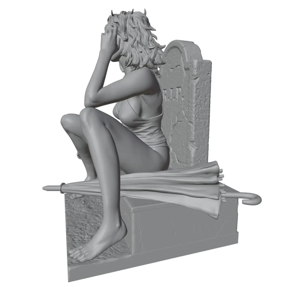 1/24 75mm Sexy Girl Resin Model Kits GK Miniature 3D Printed Gray Model Figurine DIY Doll Model Unassembled And Unpainted
