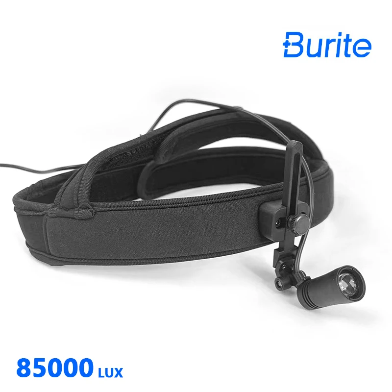 Faro LED Burite per lenti di ingrandimento dentali ORL Lampada frontale medica ad alta intensità Funzionamento wireless Lampada per casco con batteria incorporata