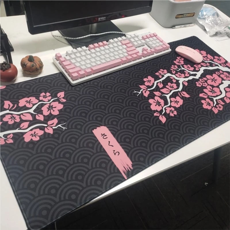 Imagem -04 - Gamer Sakura Mouse Pad Large Lock Edge Mousepad Non-slip Mouse Mat Grande Deskmat Gaming Mat Teclado Xxxl 1000x500 mm