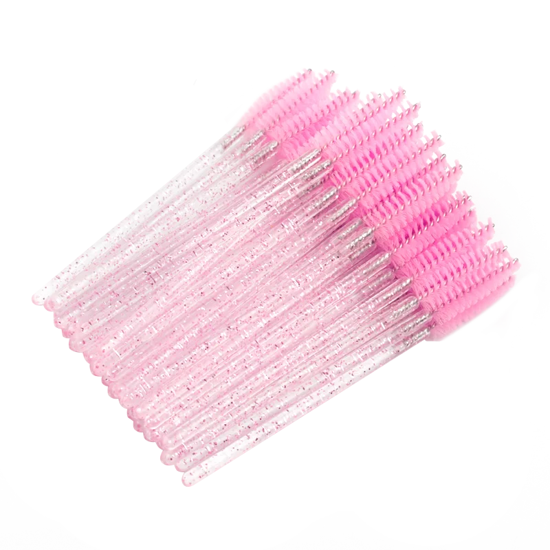 New 5/25/50Pcs Wholesale Crystal Eyelashes Brush Applicator Eyelash Brushes Plastic Mascara Wand Lashes Extension Makeup Beauty