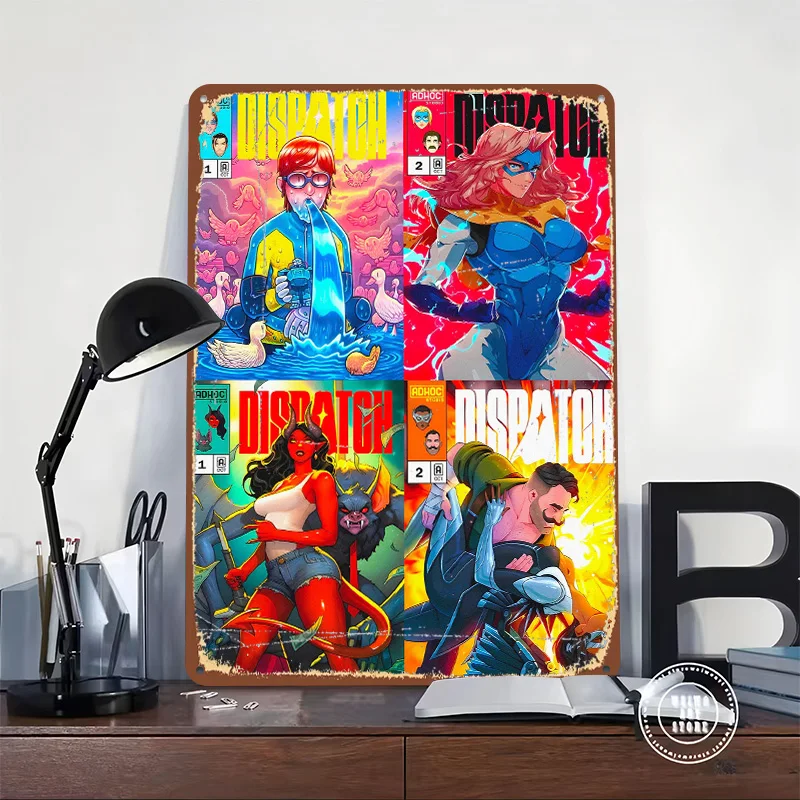 Dispatch Comic Book Covers Printed Poster Customized Wall Art Retro Vintage Metal Tin Signs for Home Garage Decoration Gaming